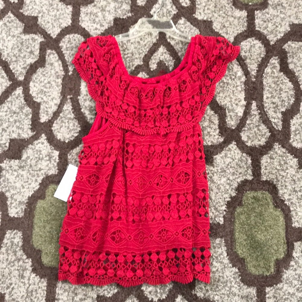 Red crochet off the shoulder blouse